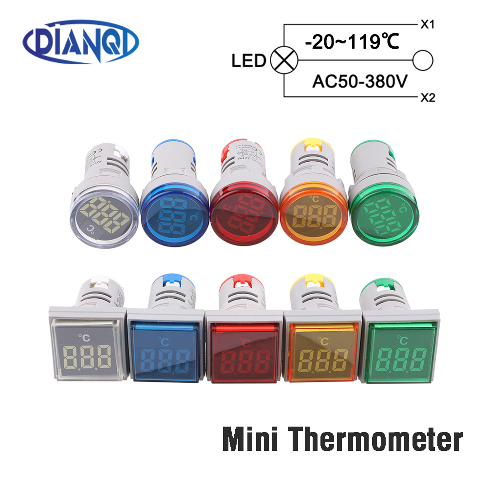 Digital Hygrometer Probe - 22Mm Mini Plastic Led Digitale Thermometer-20-119