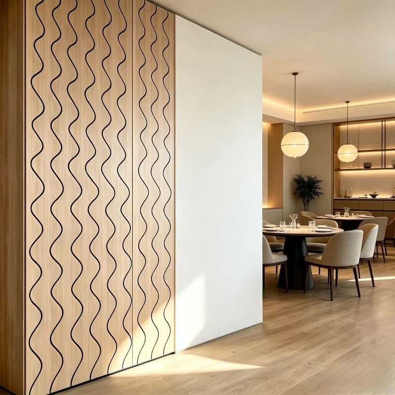 Pvc Panel Background - PVC Houtnerf Lamellen Wandpaneel Zelfklevende Behang