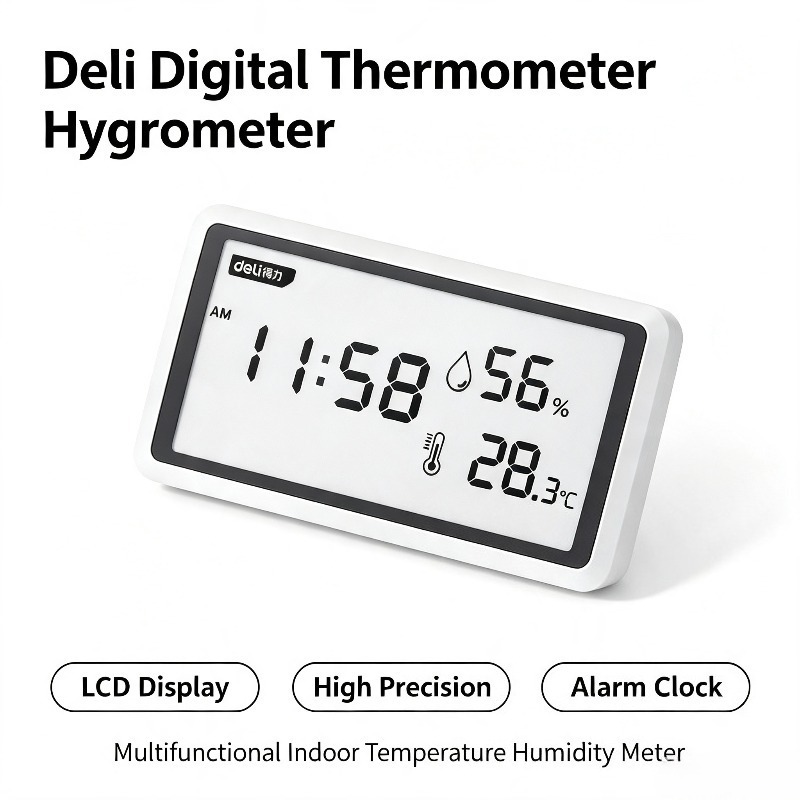 Digital Hygrometer Probe - Deli Digitale thermometer Hygrometer LCD-scherm Multifunctionele